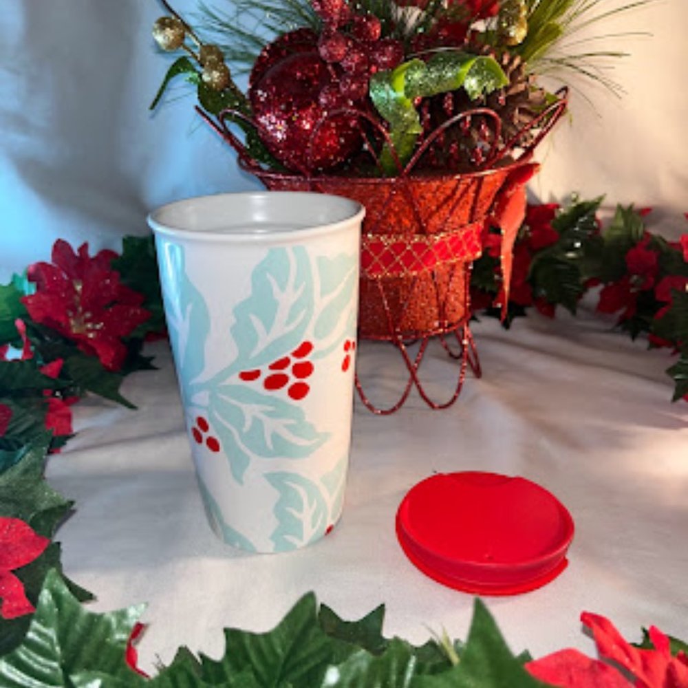 *Limited Edition* Starbucks Holiday Mint Holly Berry Travel Tumbler 12 Oz